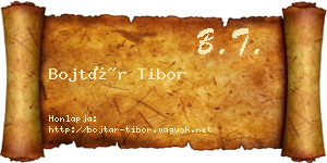 Bojtár Tibor névjegykártya
